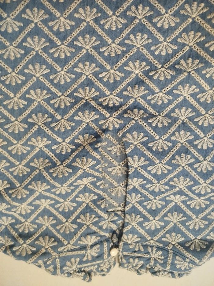 Blouse bleue à motifs blanc - Libertie - taille L - photo numéro 2