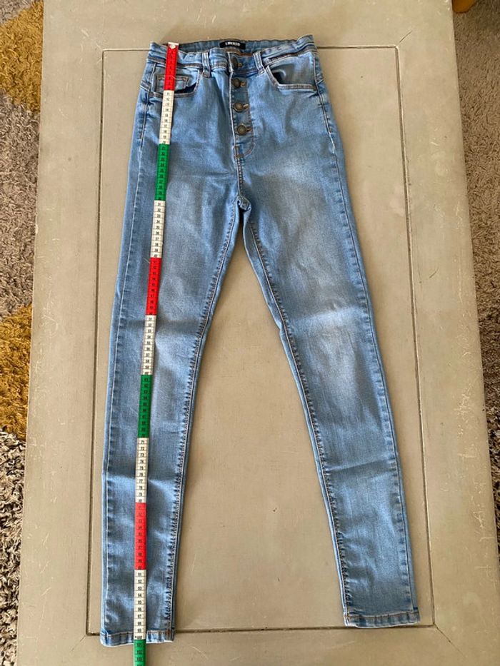 Jeans bleu slim skinny taille haute Liberto taille 36 - photo numéro 8
