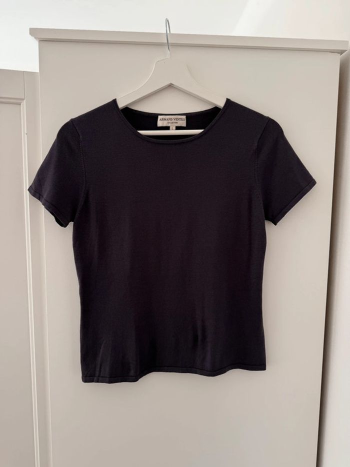 Superbe Pull en soie Armand Ventilo gris état neuf 🌸 L 40