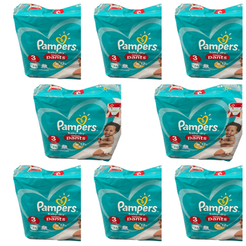 Lot de 208  Couches Pampers Baby Dry  Pants 6-11 kg Taille 3 Neuf