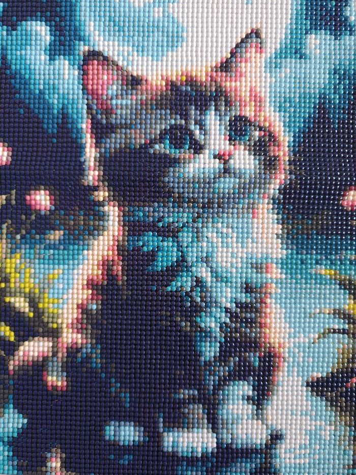 Diamond painting chaton pleine lune décoration 30x40cm - photo numéro 2