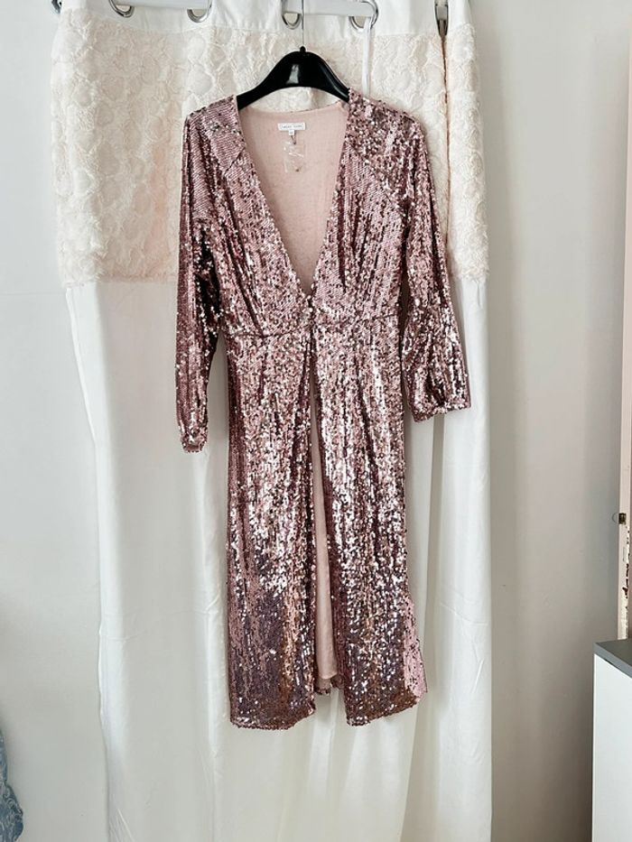 Kimono/ veste longue en sequins neuf L - photo numéro 2