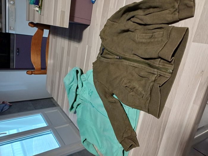 2 gilets zippés dont 1 à capuche pour garçons Taille 3 ans