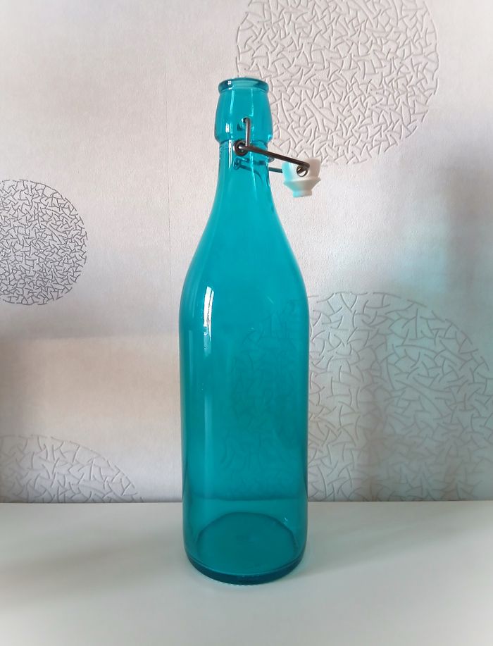 Bouteille en verre turquoise, Bormioli Rocco - photo numéro 2