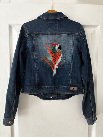 Veste en jeans Catimini fille 10 ans imprimé Pélican TBE 