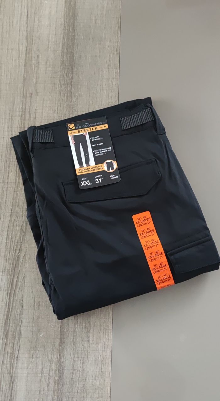 🖤 Pantalon cargo convertible homme Bc Clothing – Taille XXL / 2XL – Neuf avec étiquette - photo numéro 10