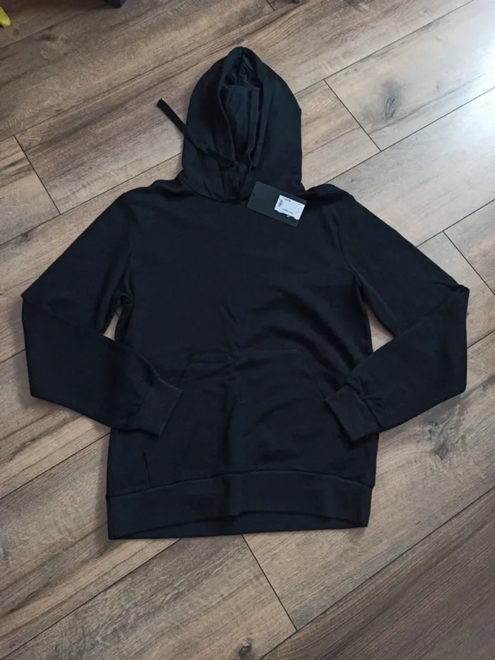 Pull/sweat à capuche noir homme uni S