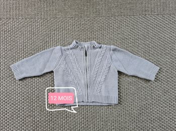 Gilet gris mixte - 12 mois