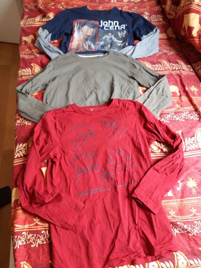 lot 3 tee-shirts manches longues 12 ans