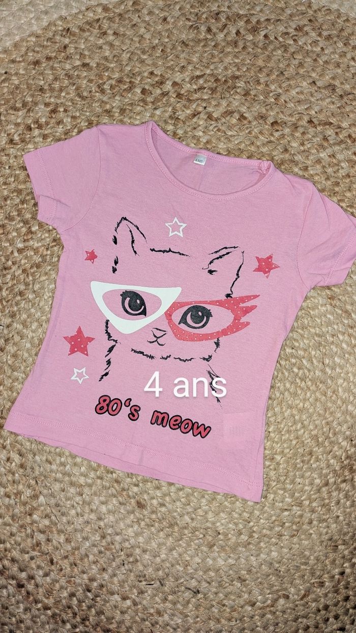 Tee shirt manches courtes fille - 4 ans