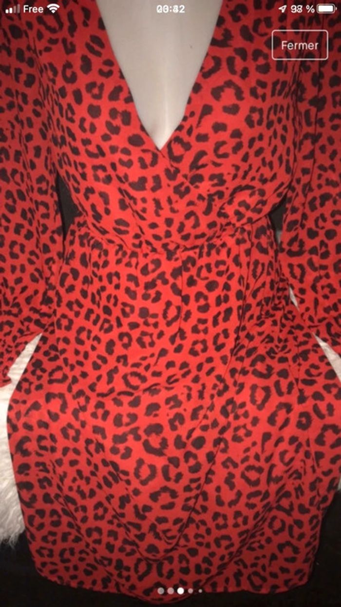 Robe rouge imprimé - photo numéro 2