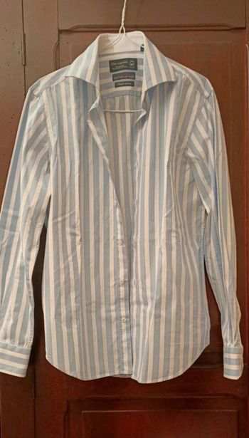 Chemise à rayures turquoise taille S