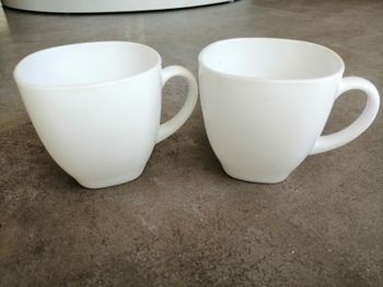 lot de 2 tasses à café blanche