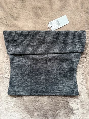 Top bandeau Mango gris – taille S – neuf avec étiquette