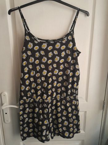 Combishort noir à fleurs