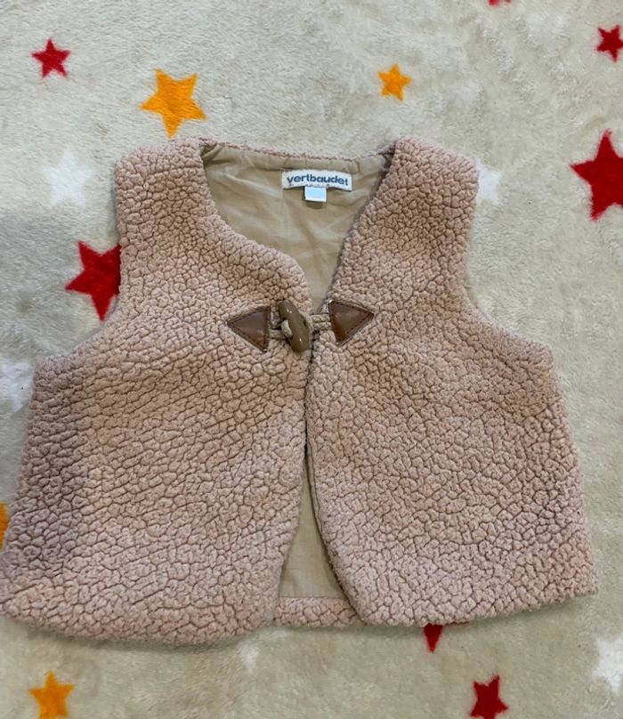 Lot 2 Gilets sans Manche Vertbaudet Ecru & Kiabi Gris 1 An - photo numéro 2