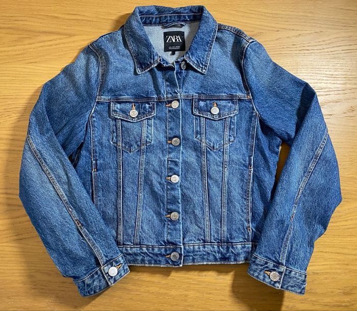 Zara Veste en jean bleu foncé Taille L/40 - photo numéro 2