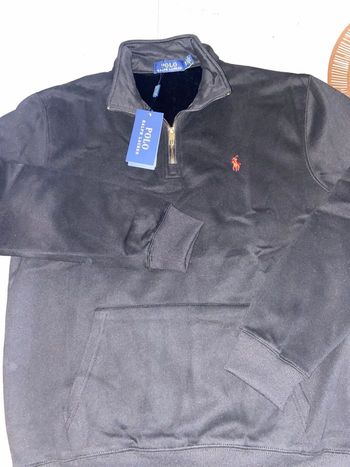 Pull à col avec zip noir Ralph Lauren taille S