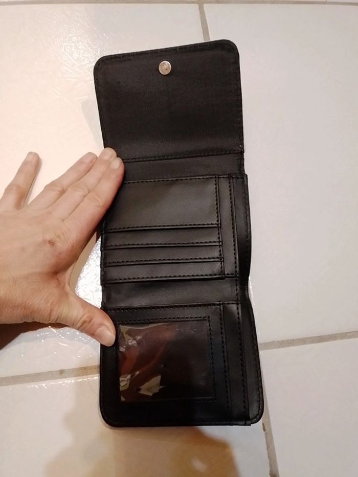 Porte feuille noir motif santa muerte - photo numéro 4