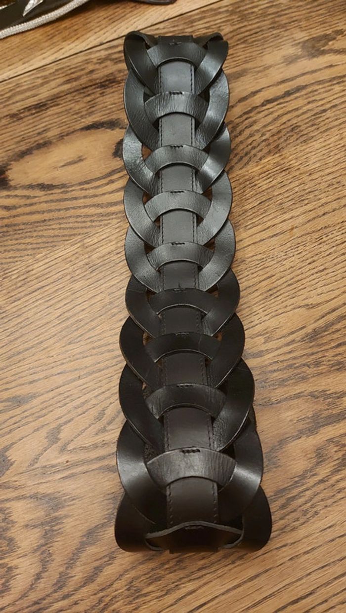 Ceinture noir en cuir réglable de 90 à 95 - photo numéro 9