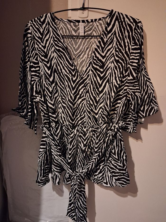 Haut cache cœur motif zébré - photo numéro 3