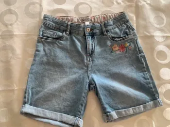 Short jean fleur