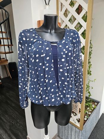 Blouse boule bleu en voile taille S/M