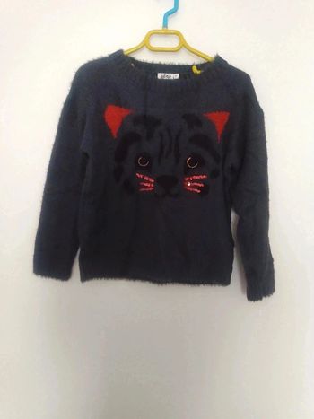 Joli pull chat tout doux fille 8 ans