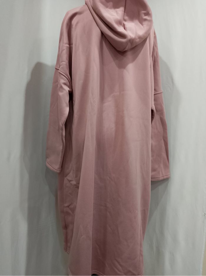 Manteau mi-saison rose grande taille – cardigan élégant à manches longues, doux et chic pour femme - photo numéro 4