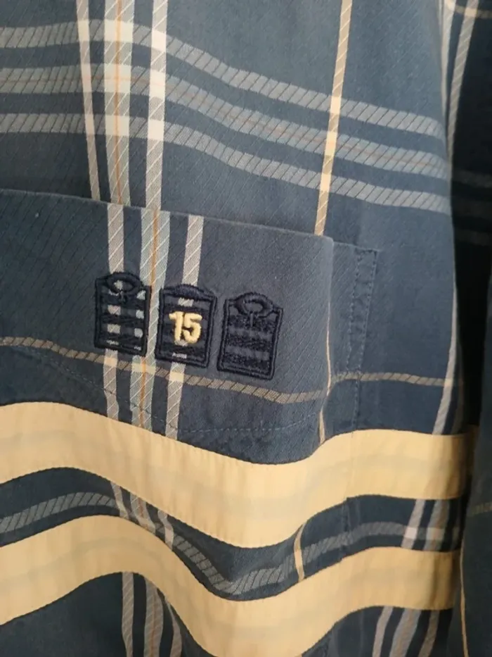 Chemise a carreaux marine et jaune Serge blanco XXL - photo numéro 2