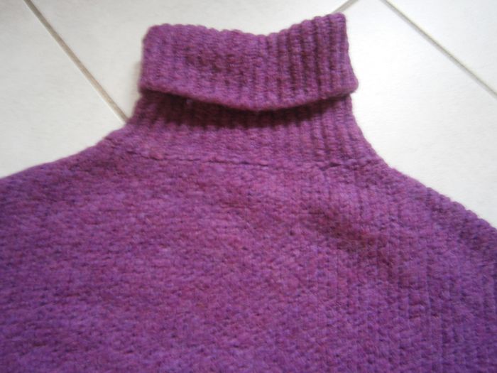 Pull long à col roulé violet Taille 44 - photo numéro 4