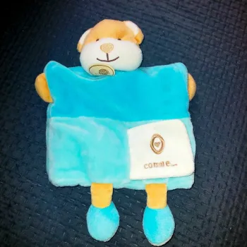Doudou marionnette ours O comme Ours bleu, Baby nat