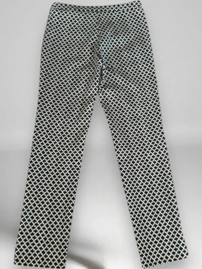 Magnifique pantalon Manigance ,coupe slim taille haute noir blanc croisé ni d'abeille ,stretch - photo numéro 8