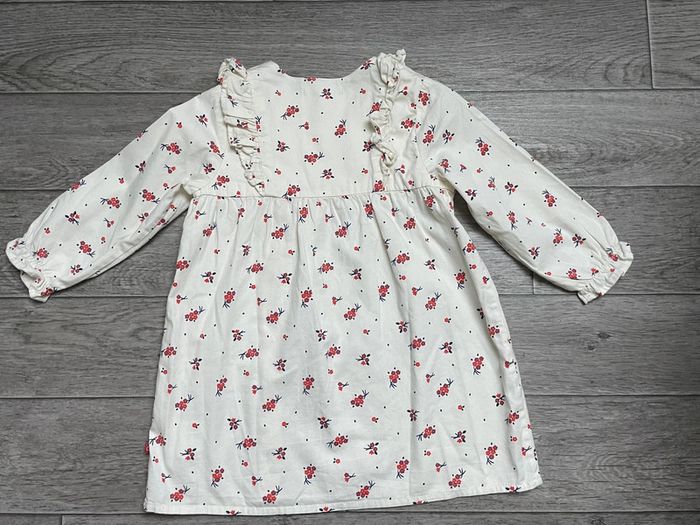 Robe à volants, crème et fleurs rouge Cadet Rousselle 3 ans - photo numéro 5