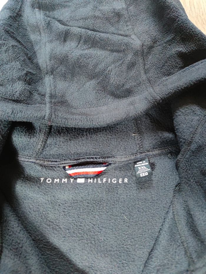 Veste Polaire à Capuche Full Zip Tommy Hilfiger Bleu Marine Logo Brodé Taille 2XL Homme - photo numéro 5