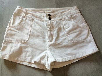 Short en jean blanc taille 38 La Redoute