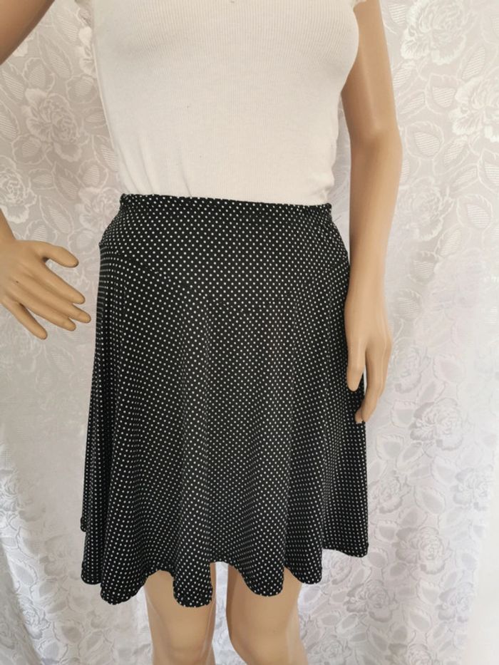 Jupe à pois. Noir. Blanc. Taille 36