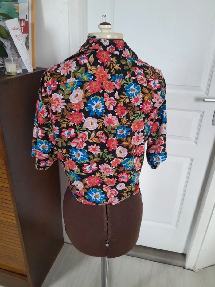 Chemise vintage manche courte fleurie wing Wonder woman - photo numéro 4