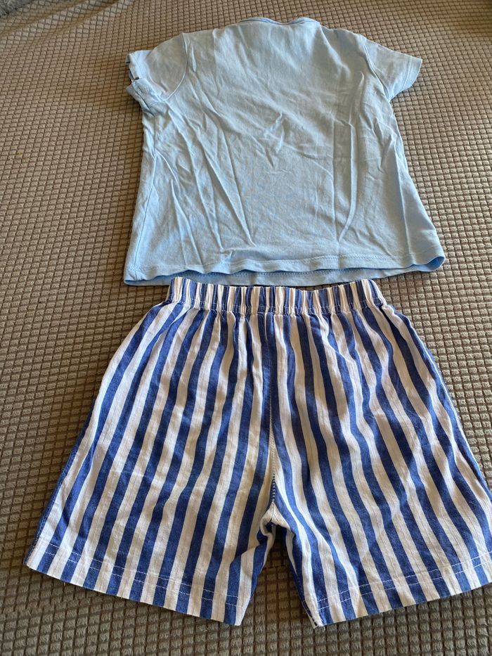 Ensemble marin bébé garçon polo t-shirt + short 24 mois 2 ans - photo numéro 2