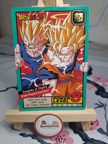 Carte Songoku et Végéta 510 Regard meurtrier ! Dragon Ball Z Cardass Bandai 1996 Le Grand Combat Fr