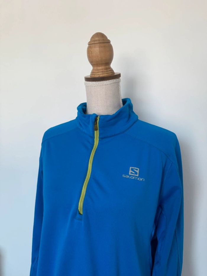 T-shirt polaire haut pull sport technique running salomon manches L sweat vest veste jacket m’en man - photo numéro 3