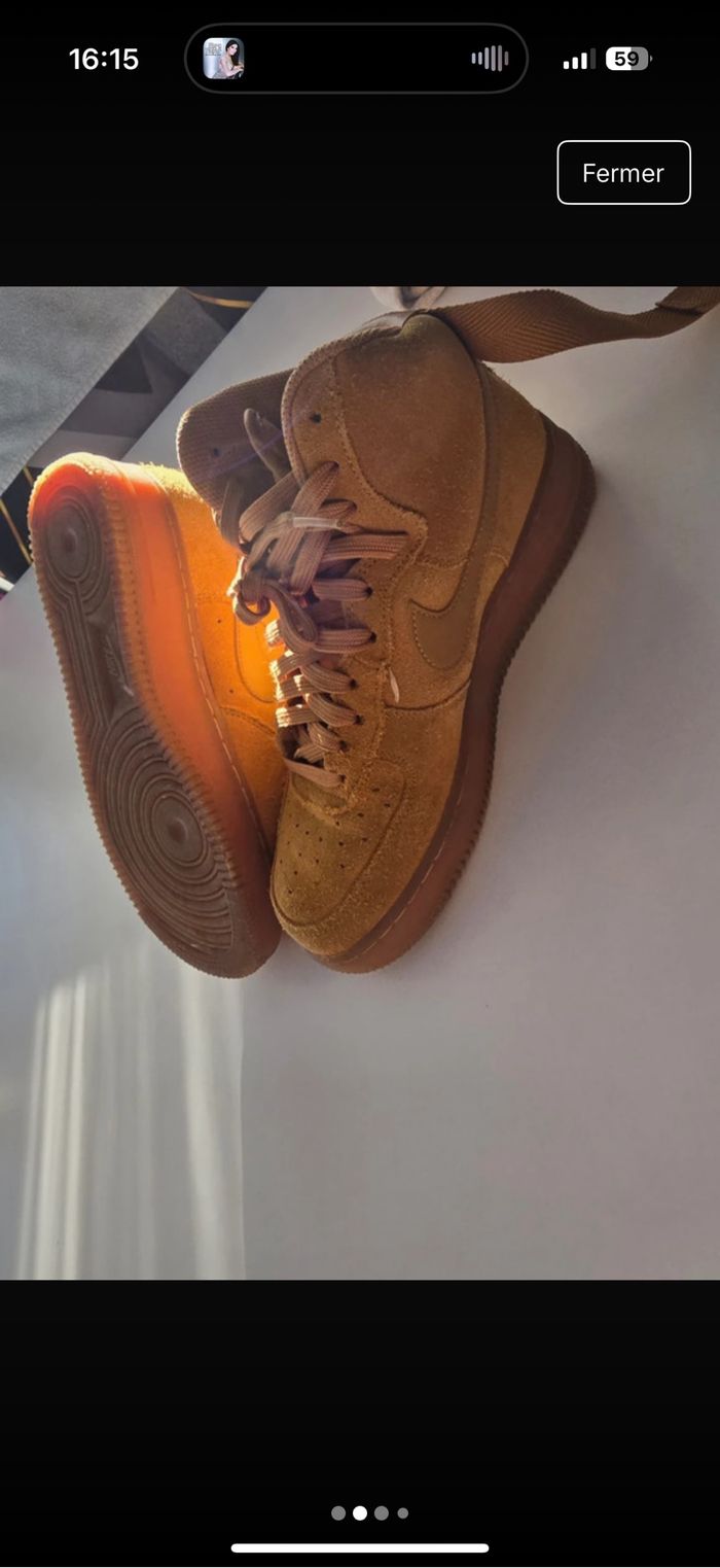 Nike air force 1 montante camel nubuck - photo numéro 2
