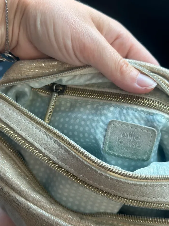 Sac en beige doré clair modèle “Mama” avec double bandoulière - photo numéro 15