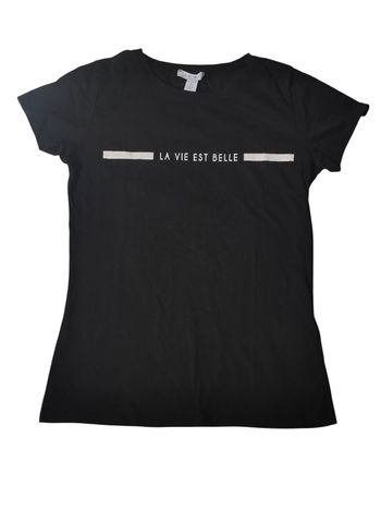 Tee shirt noire coton XS / 34