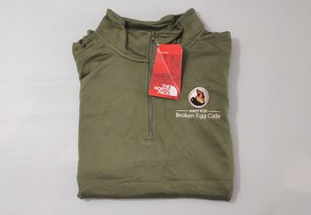 Vêtement femme Sweat zippé 1/4 Haut de sport kaki The North Face TNF taille XL #Retrostreet