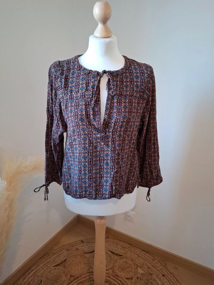 Blouse colorée à motifs Color Block taille S 36 - photo numéro 2