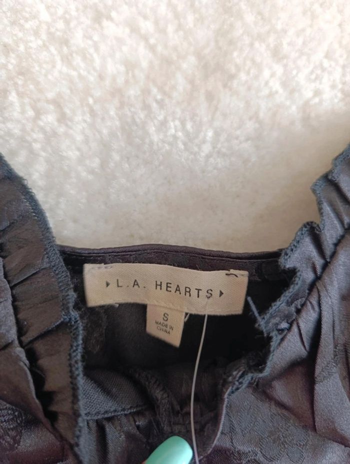 Croc top haut noir sexy style lingerie LA Hearts S fines bretelles neuf avec étiquette - photo numéro 6