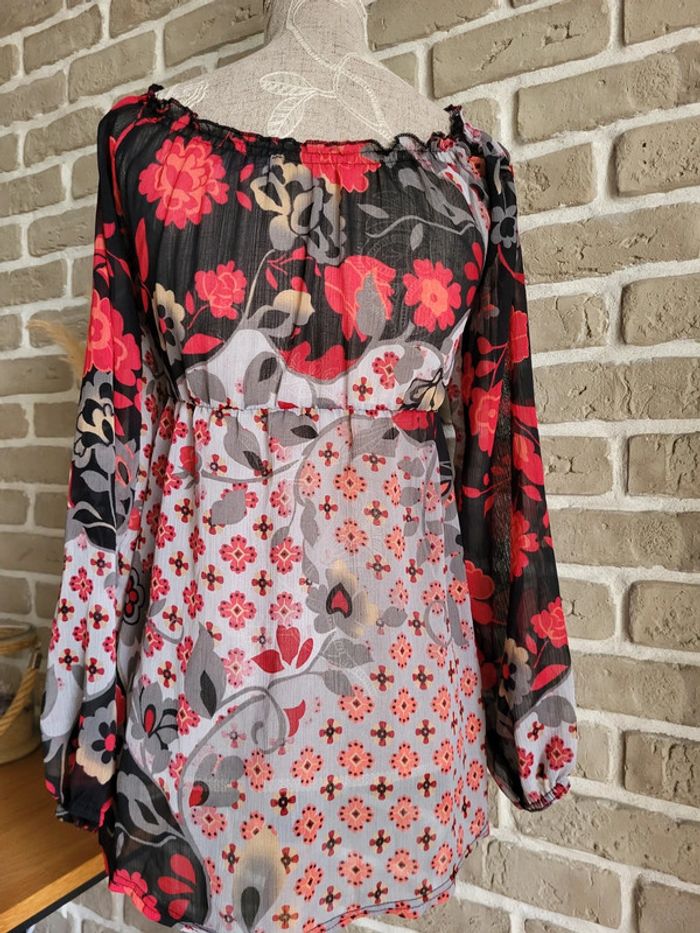 Jolie blouse patchwork fleuri Texto - bohème romantique - photo numéro 10