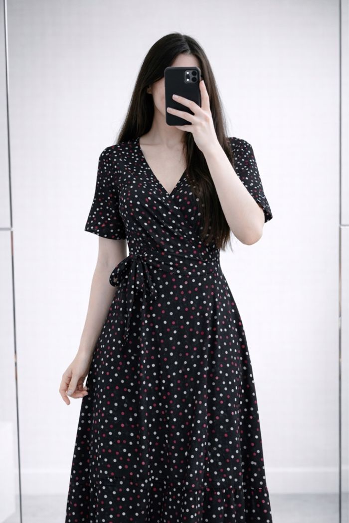 Robe PorteFeuille À Pois Zara - photo numéro 3