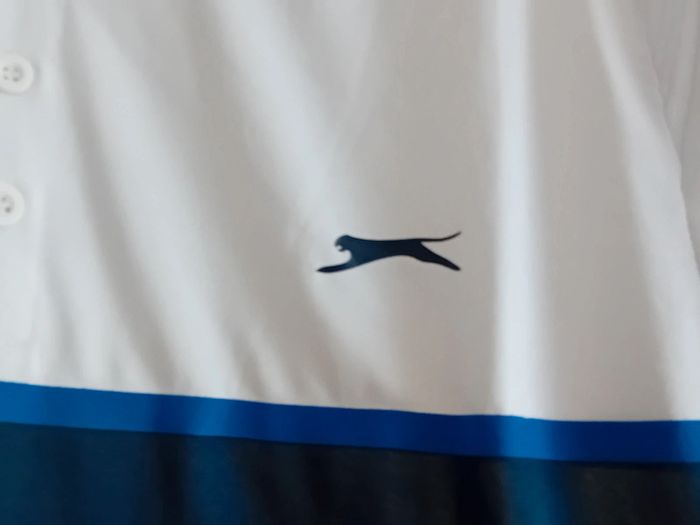 Polo Puma blanc et bleu Taille M - photo numéro 2